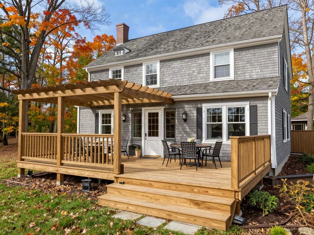 Custom cedar deck with pergola